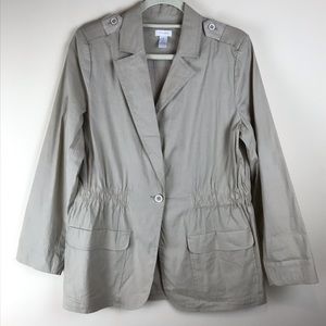 Chico’s Tan Khaki Safari Linen Blazer EUC